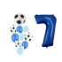 Balónkový set Fotbal, modrý, 7.narozeniny, 11 ks