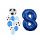 Balónkový set Fotbal, modrý, 8.narozeniny, 11 ks