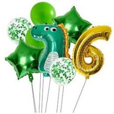 Balónkový set Dinosaurus, 6.narozeniny, 8 ks