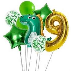 Balónkový set Dinosaurus, 9.narozeniny, 8 ks