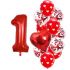 Balónkový set Srdce červené, číslo 1, 12 ks