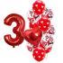 Balónkový set Srdce červené, číslo 3, 12 ks