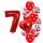 Balónkový set Srdce červené, číslo 7, 12 ks