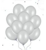 Balónek metalický stříbrný 10 ks, 30 cm