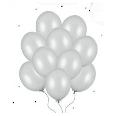 Balónek metalický stříbrný 10 ks, 30 cm