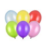 Balónek metalický 30 cm, 10 ks, mix barev