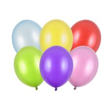 Balónek metalický 30 cm, 10 ks, mix barev