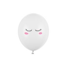 Balonek Smajlík bílý, 30 cm, 5 ks