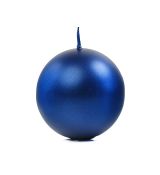 Svíčka koule, modrá, 8 cm, 1 ks