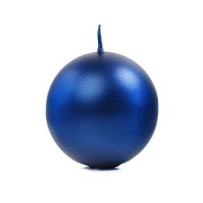 Svíčka koule, modrá, 8 cm, 1 ks