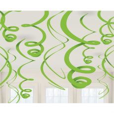 Fusilli závěsná dekorace zelená, 12 ks