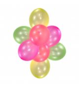 Balónky neonové - 8 ks mix, 25 cm