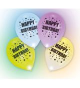 LED balónky Happy Birthday mix 4 ks, 28 cm