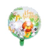 Fóliový balonek ZVÍŘÁTKA DŽUNGLE, kulatý, 43 cm