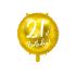 Fóliový balonek č. 21 -  metalický zlatý, kulatý, 45 cm