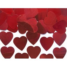 Konfety metalické srdce červené, 10 g, 25 mm