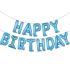 Fóliový balónek Nápis Happy Birthday modrý