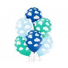 Balónek Mraky - modrá, světle modrá a zelená