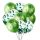 Balónky 10 ks mix - zelené konfety a metalické happy birthday