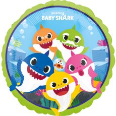 Fóliový balónek BABY SHARK, kulatý, 43 cm