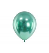 Balónek platina zelený 30 cm, 10 ks