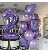 Balónkový set 2.narozeniny, fialový, 13 ks