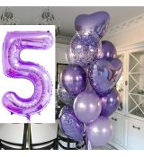 Balónkový set 5.narozeniny, fialový, 13 ks