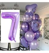 Balónkový set 7.narozeniny, fialový, 13 ks