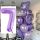 Balónkový set 7.narozeniny, fialový, 13 ks