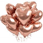 Fóliové srdce rose gold, 10 ks
