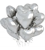 Fóliové srdce stříbrné , 10 ks