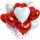 Fóliové srdce červeno-bílé, 10 ks