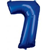 Fóliový balónek číslo 7 - tmavě modrý, 88 cm