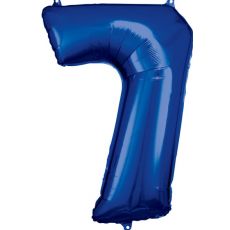 Fóliový balónek číslo 7 - tmavě modrý, 88 cm