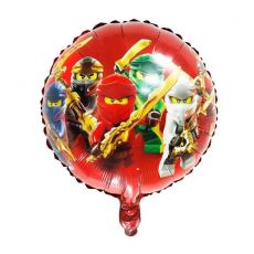 Fóliový balónek NINJA, červený, kulatý, 43 cm