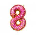 Fóliový balónek číslo 8 - Donut, 78 cm