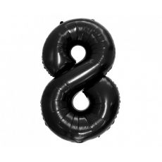 Fóliový balónek číslo 8 - černý, 92cm