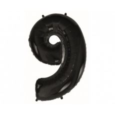 Fóliový balónek číslo 9 - černý, 92cm