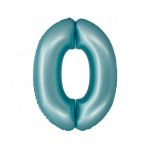 Fóliový balónek číslo 0 - světle modrý, 76 cm