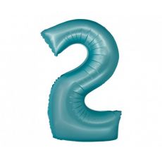 Fóliový balónek číslo 2 - světle modrý, 76 cm