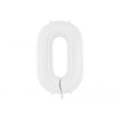 Fóliový balónek číslo 0 - bílý, 86 cm
