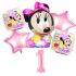 Balónkový set Baby Minnie, 1.narozeniny, 6 ks