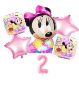 Balónkový set Baby Minnie, 2.narozeniny, 6 ks