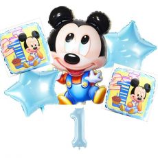 Balónkový set Baby Mickey, 1.narozeniny, 6 ks
