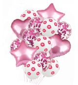 Balónkový set Pusinky růžové, 12 ks