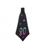Párty kravata 80.narozeniny - černá, 42 cm