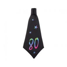 Párty kravata 80.narozeniny - černá, 42 cm