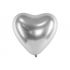 Platinové srdce stříbrné, 30 cm, 6 ks