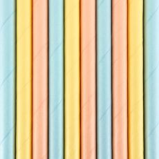 Papírová brčka Letní čas, mix barev, 10 ks