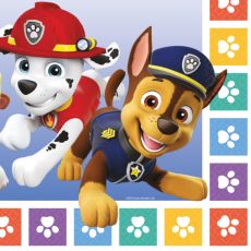 PAW PATROL 2022 ubrousky 16 ks,  33 cm x 33 cm